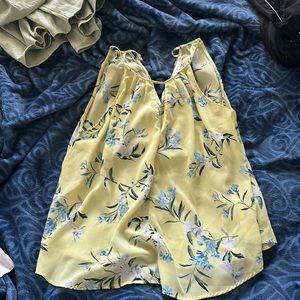 High Neck Floral Sleeveless Top